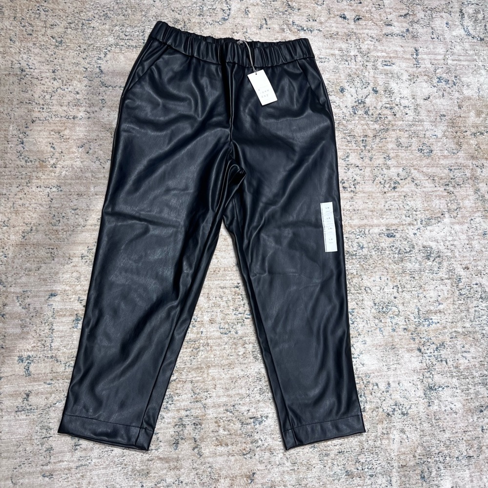 Black Faux Leather Pants
